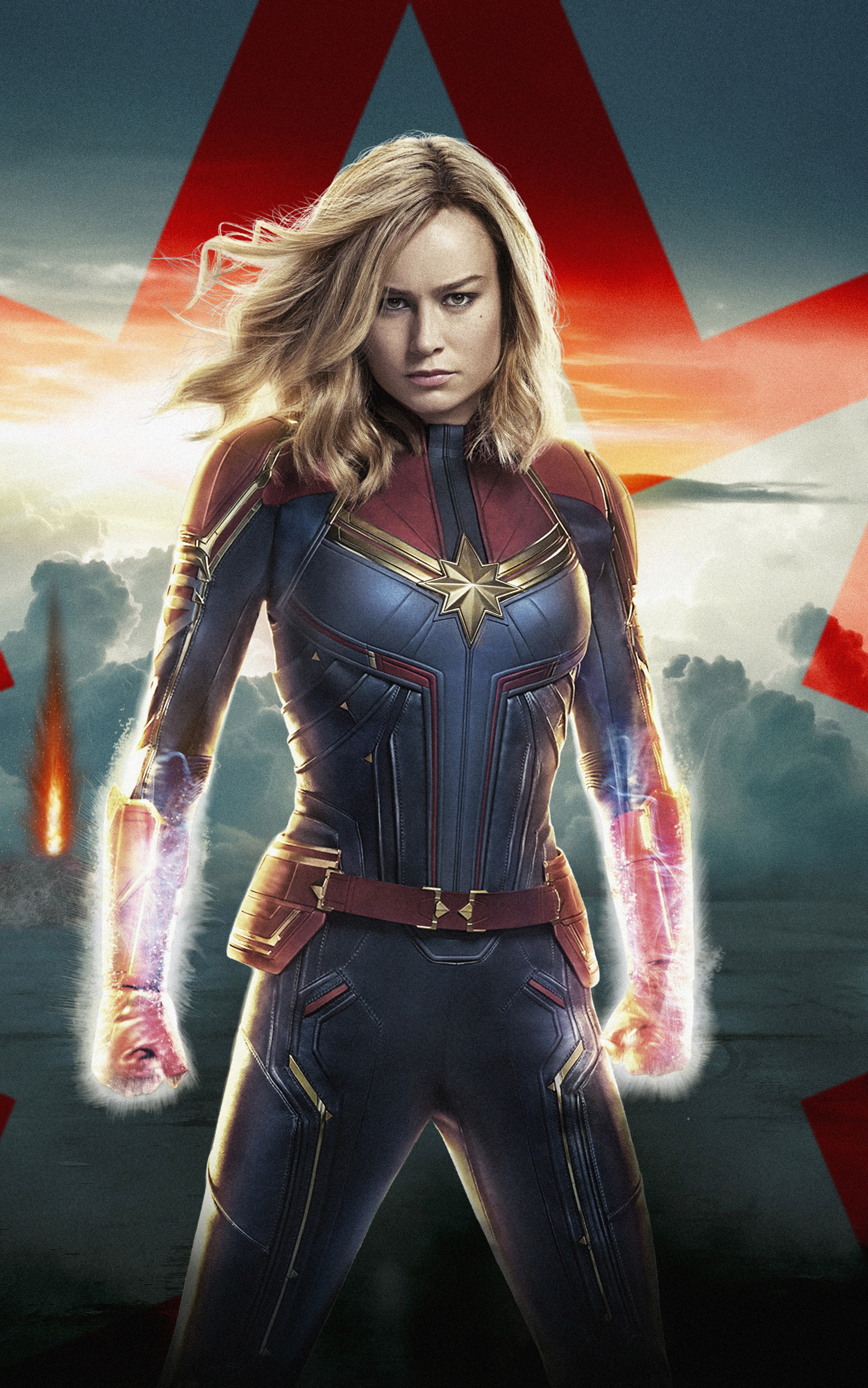 Handy-Wallpaper Filme, Captain Marvel, Brie Larson kostenlos herunterladen.