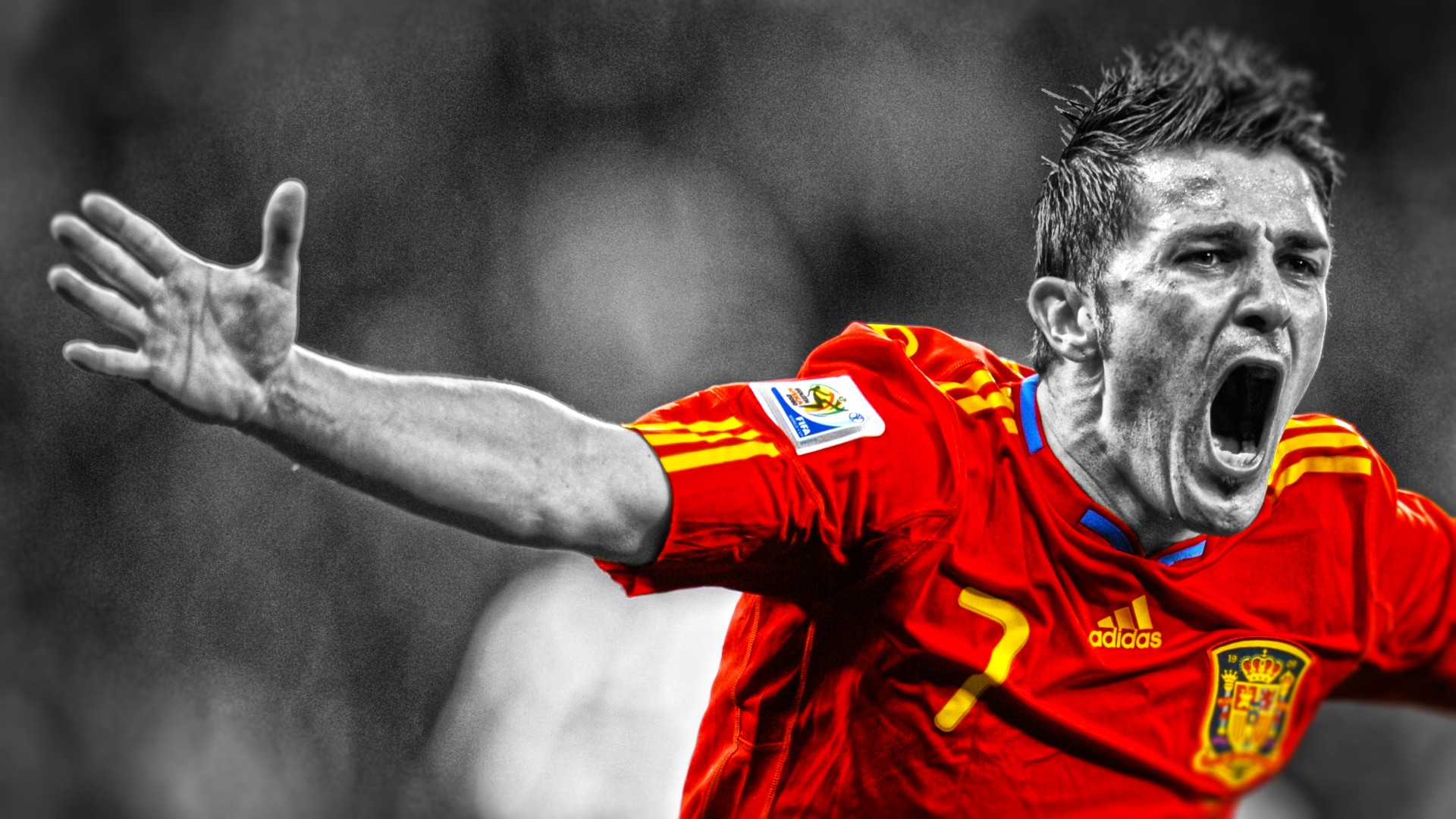 Laden Sie das Sport, Fußball, Spanische Fußballnationalmannschaft, David Villa-Bild kostenlos auf Ihren PC-Desktop herunter
