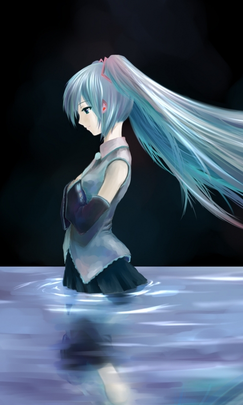 Download mobile wallpaper Anime, Moon, Vocaloid, Hatsune Miku for free.