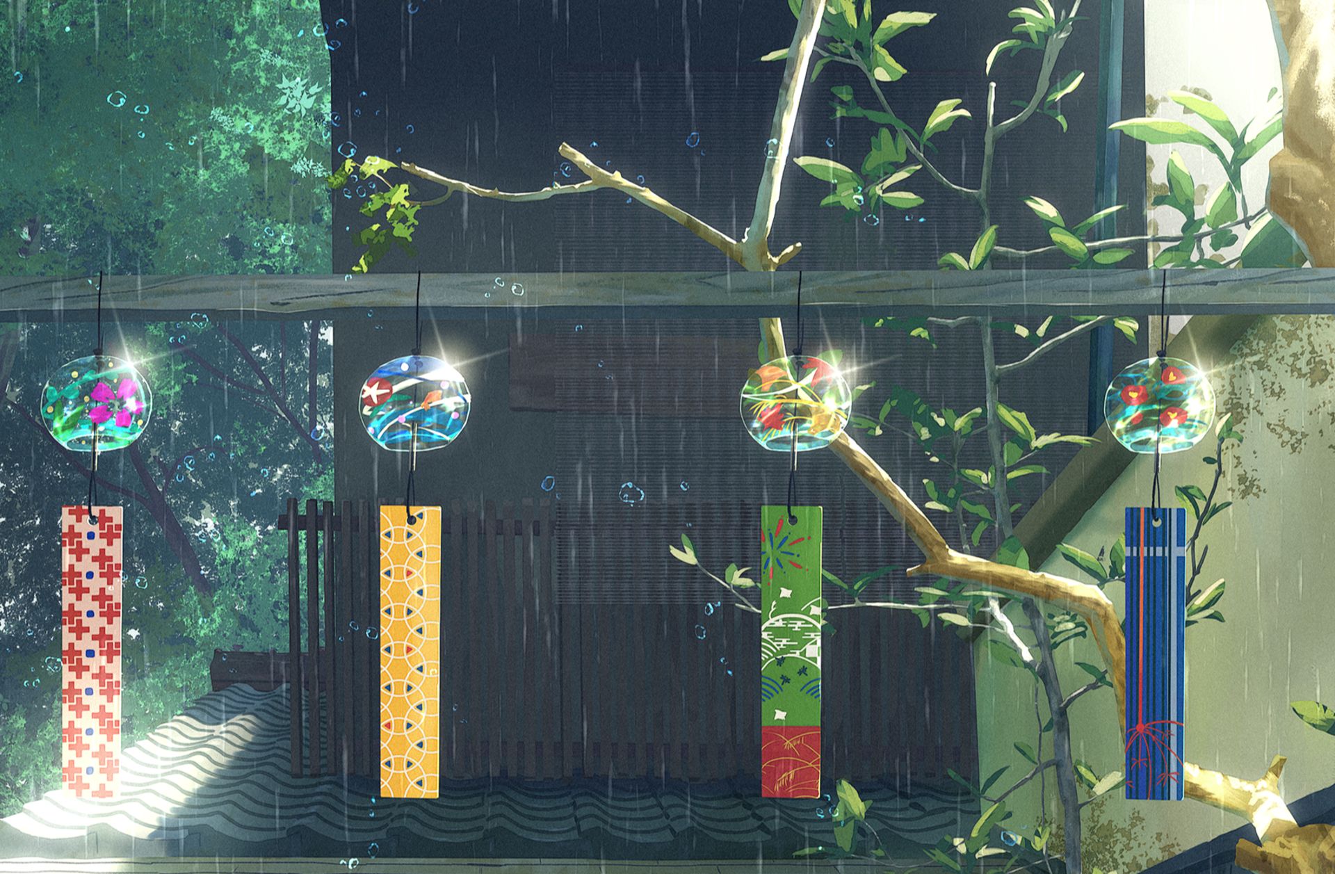 Скачать обои бесплатно Аниме, Дождь, Оригинал картинка на рабочий стол ПК