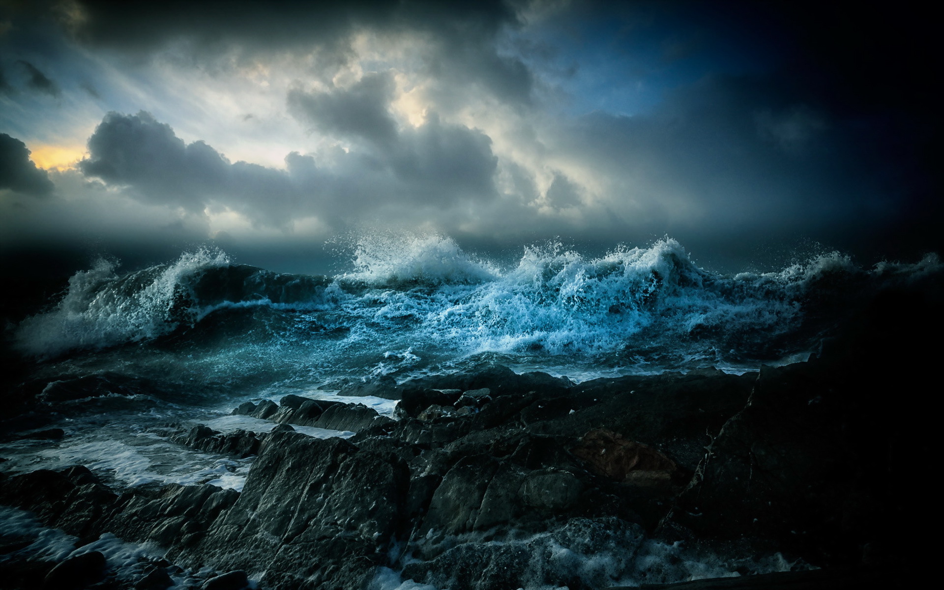 storm, earth, ocean, wave
