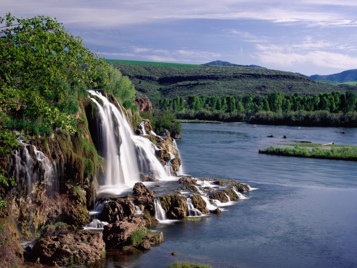 Free download wallpaper Landscape, Waterfalls, Lakes, Nature on your PC desktop