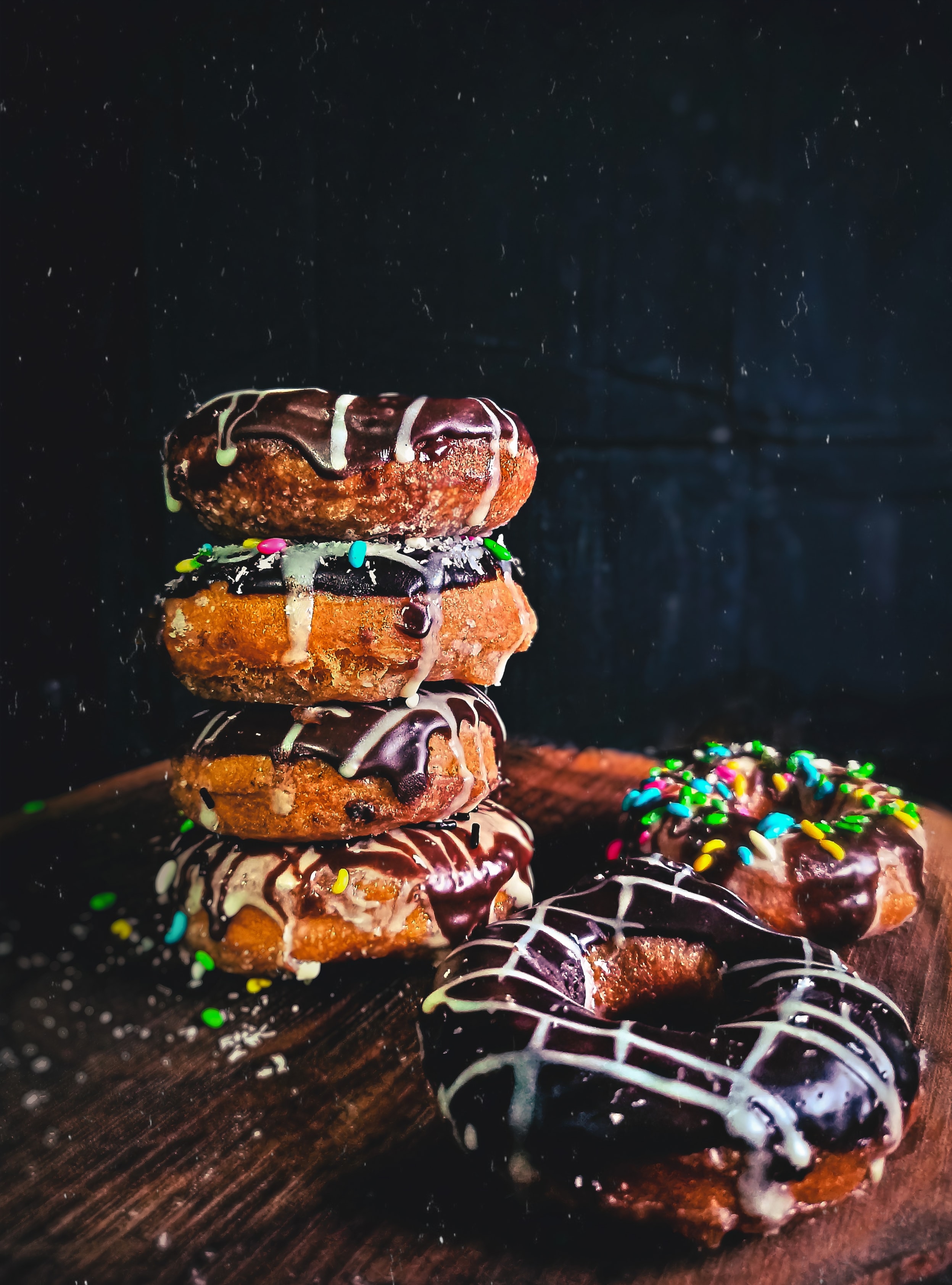 food, chocolate, donuts, desert, sprinkling, sprinkle HD wallpaper