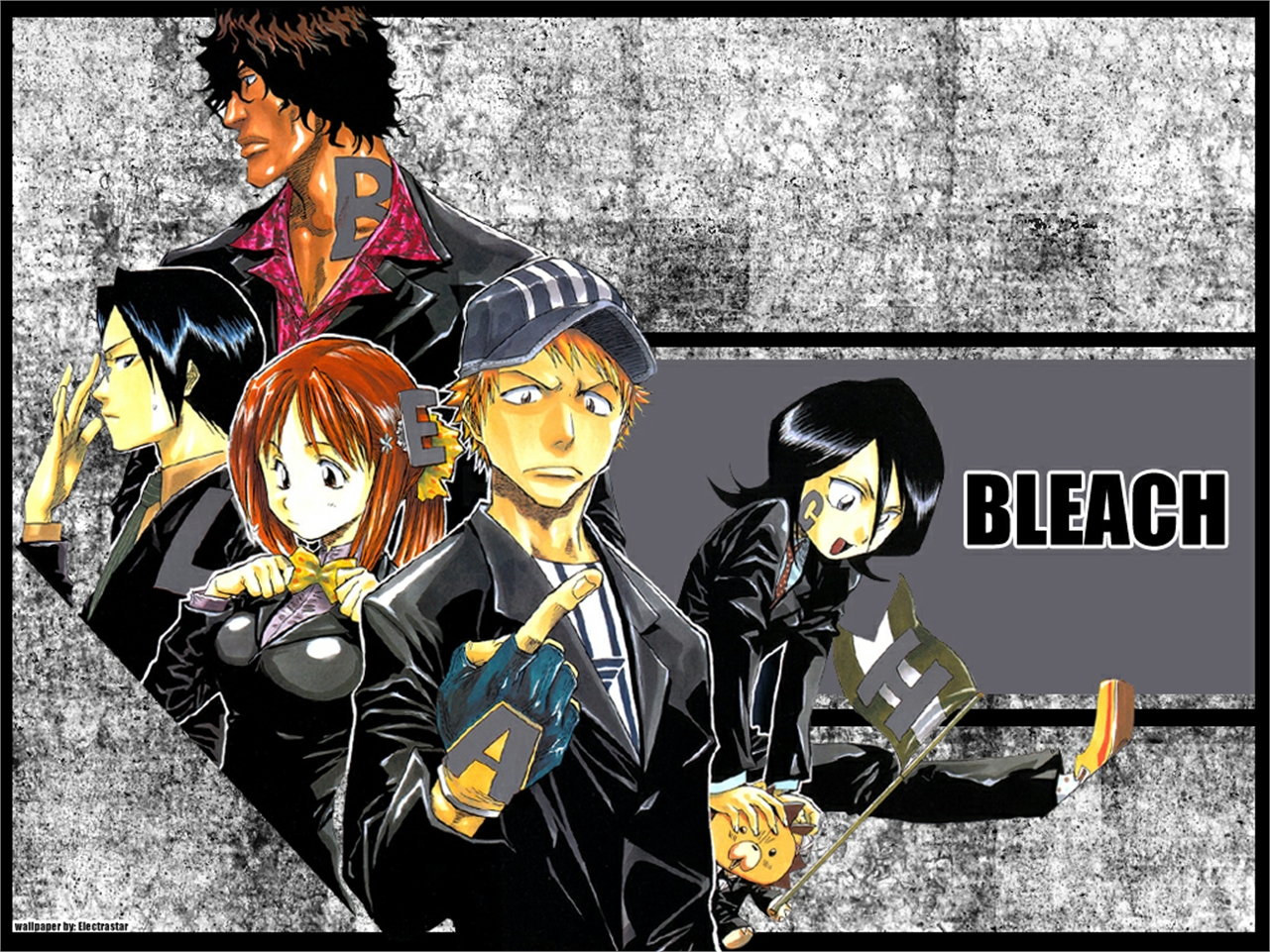 Free download wallpaper Anime, Bleach, Rukia Kuchiki, Ichigo Kurosaki, Orihime Inoue, Uryu Ishida, Yasutora Sado, Kon (Bleach) on your PC desktop