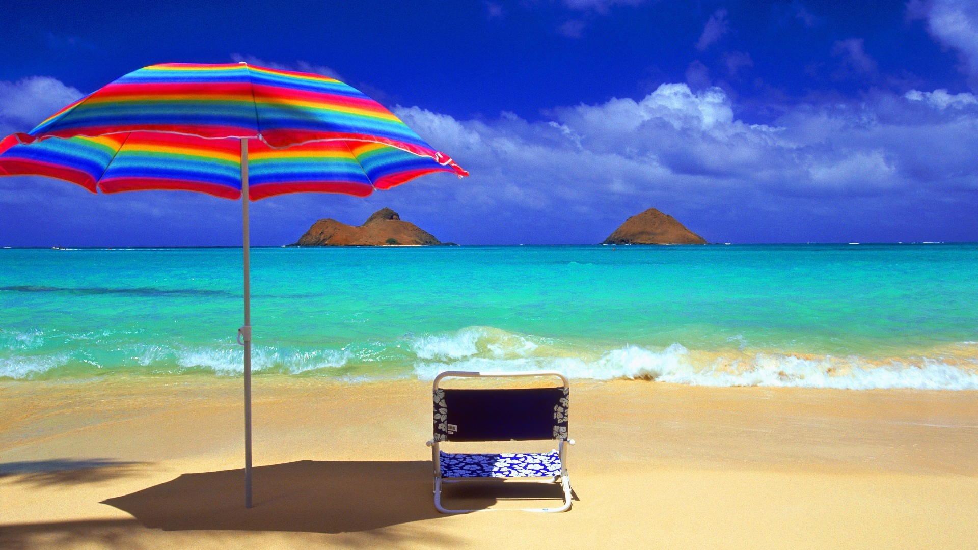 Download mobile wallpaper Sea, Beach, Chair, Ocean, Earth, Umbrella, Tropical, Photography for free.