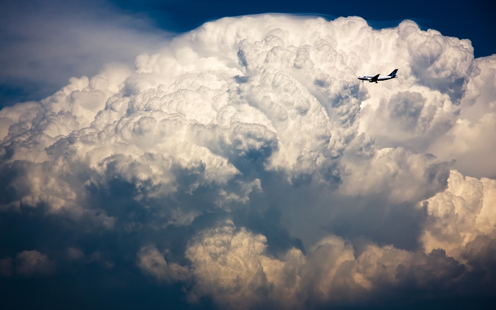 airplanes, landscape, transport, clouds