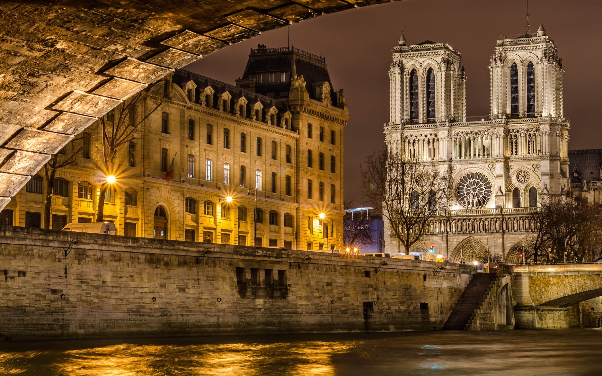 paris, religious, notre dame de paris, night, cathedrals