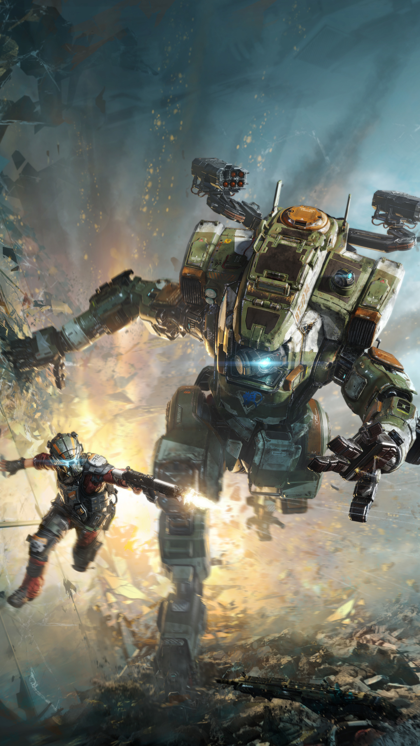 Download mobile wallpaper Robot, Warrior, Battle, Soldier, Video Game, Titanfall, Titanfall 2 for free.