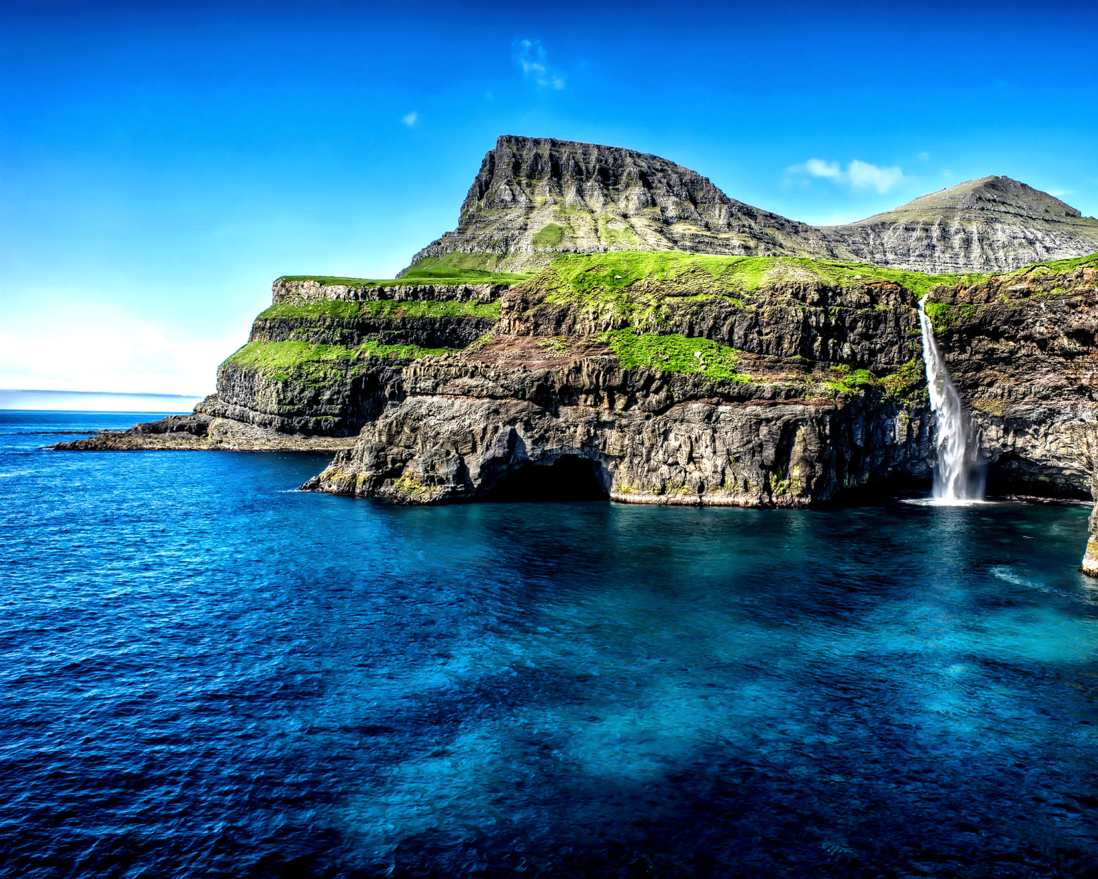 Free download wallpaper Sea, Waterfalls, Coast, Waterfall, Ocean, Earth, Cliff, Hawaii, Coastline on your PC desktop