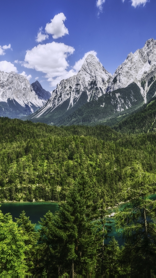 Скачати мобільні шпалери Річка, Гори, Гора, Ліс, Альпи, Земля, Панорама, Німеччина, Баварія, Гора Альпи безкоштовно.