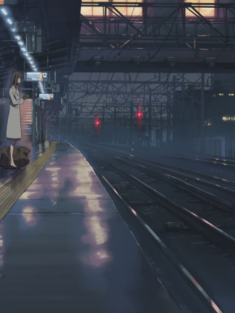 Скачать картинку Аниме, Железнодорожная Станция, 5 Сантиметров В Секунду в телефон бесплатно.