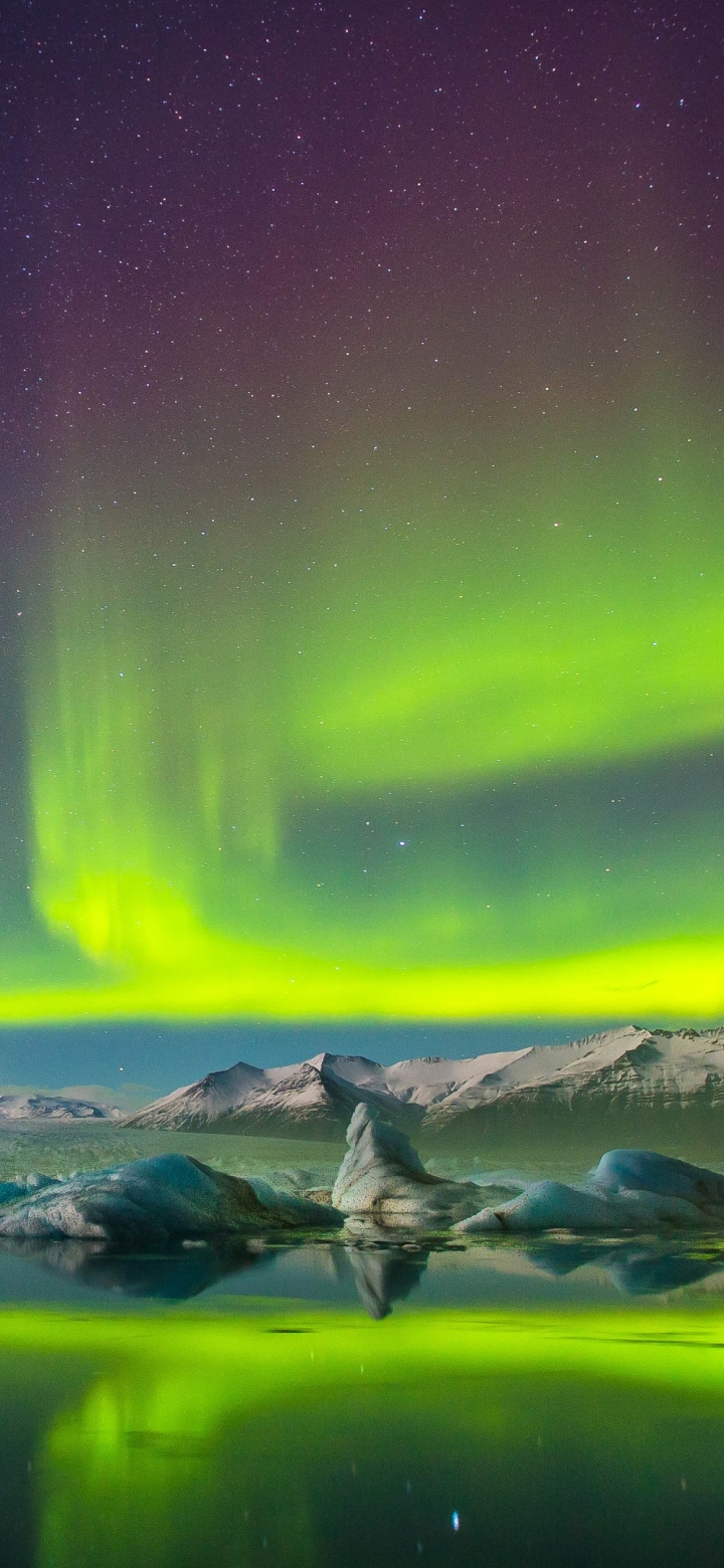 Baixar papel de parede para celular de Noite, Neve, Aurora Boreal, Terra/natureza gratuito.