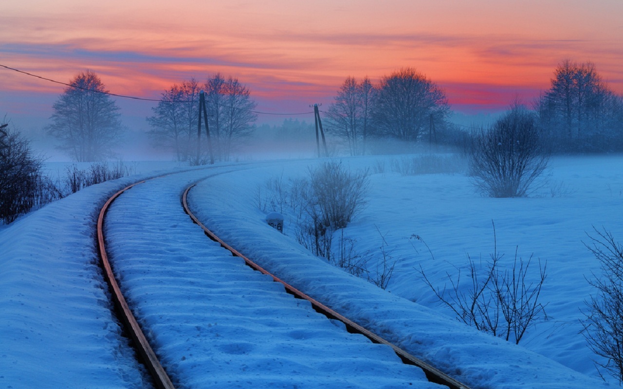Download mobile wallpaper Winter, Snow, Landscape, Roads for free.