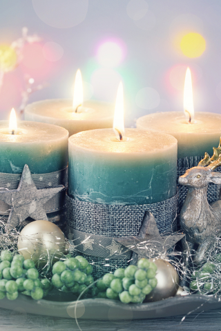 Download mobile wallpaper Christmas, Holiday, Candle for free.