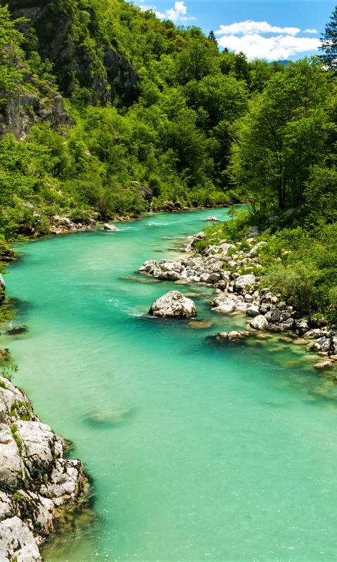 Download mobile wallpaper Earth, River, Slovenia, Soča River for free.