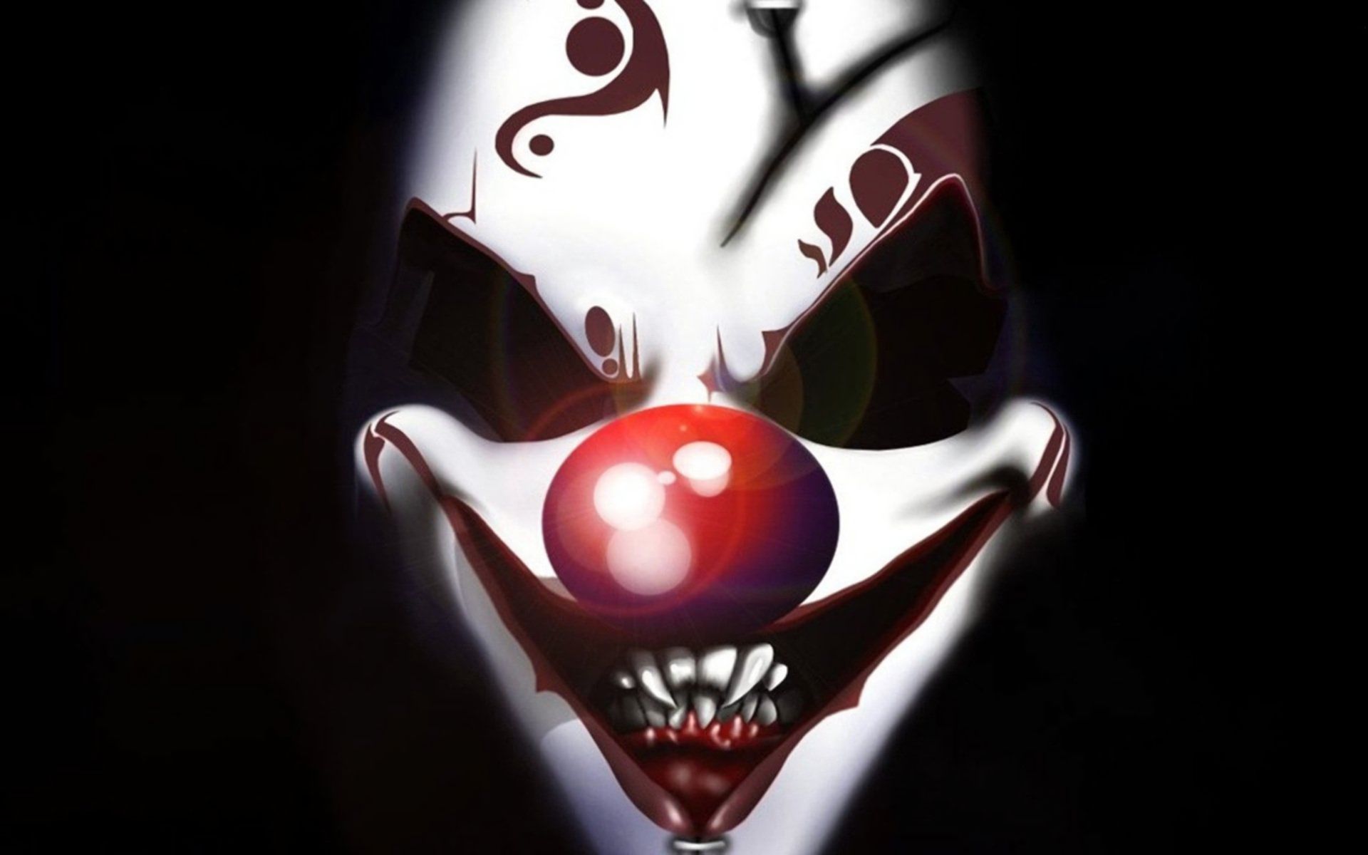 Download mobile wallpaper Halloween, Dark, Holiday, Face, Clown, Scary for free.