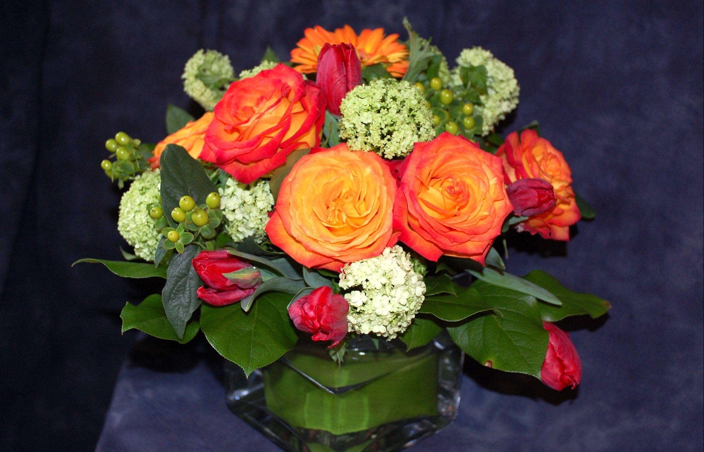 Descarga gratis la imagen Flores, Roses, Verduras, Ramo, Composición en el escritorio de tu PC