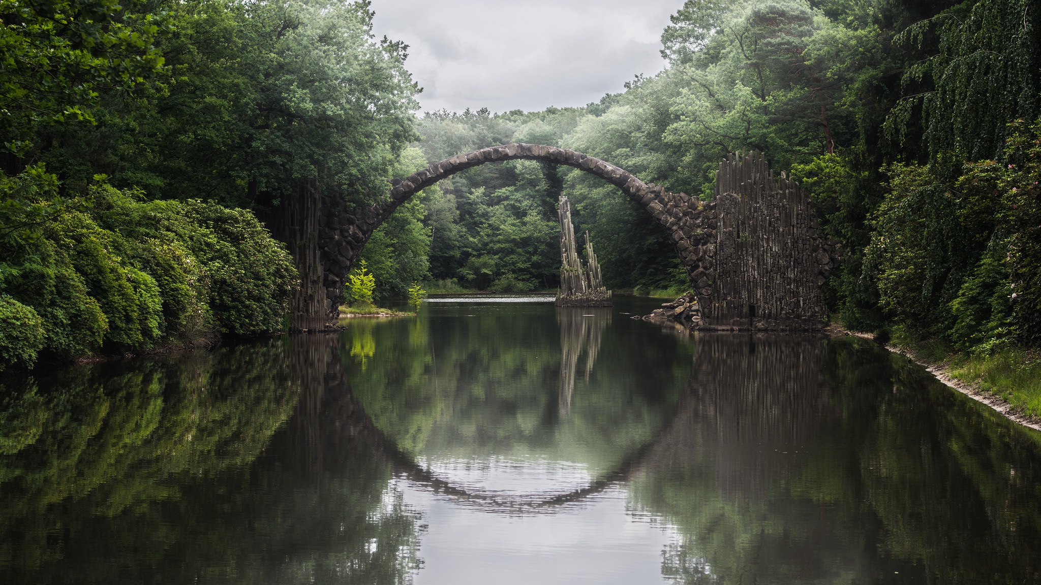 man made, devil's bridge, bridge, nature, reflection, river