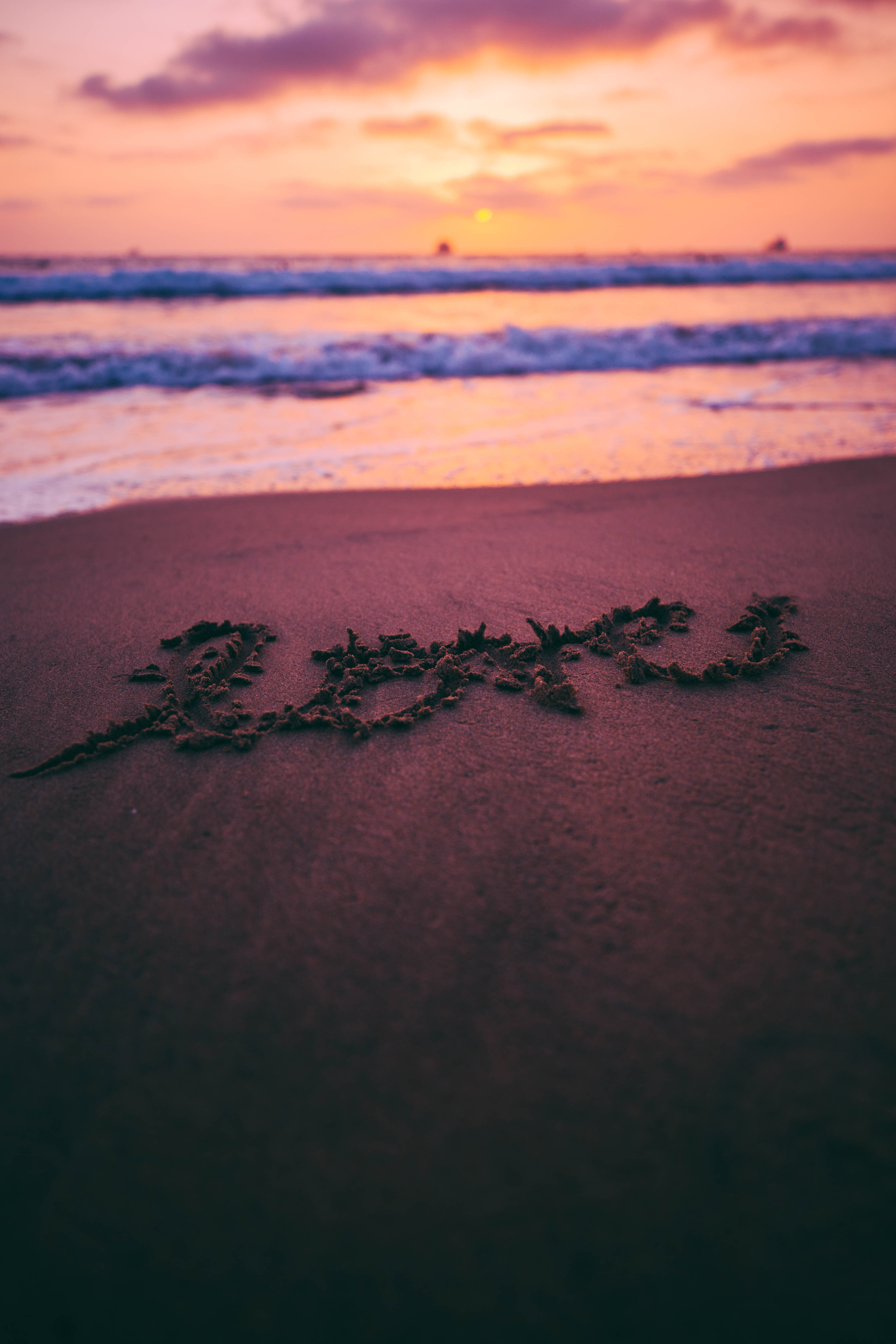 Download mobile wallpaper Bank, Shore, Sand, Inscription, Words, Beach, Love for free.