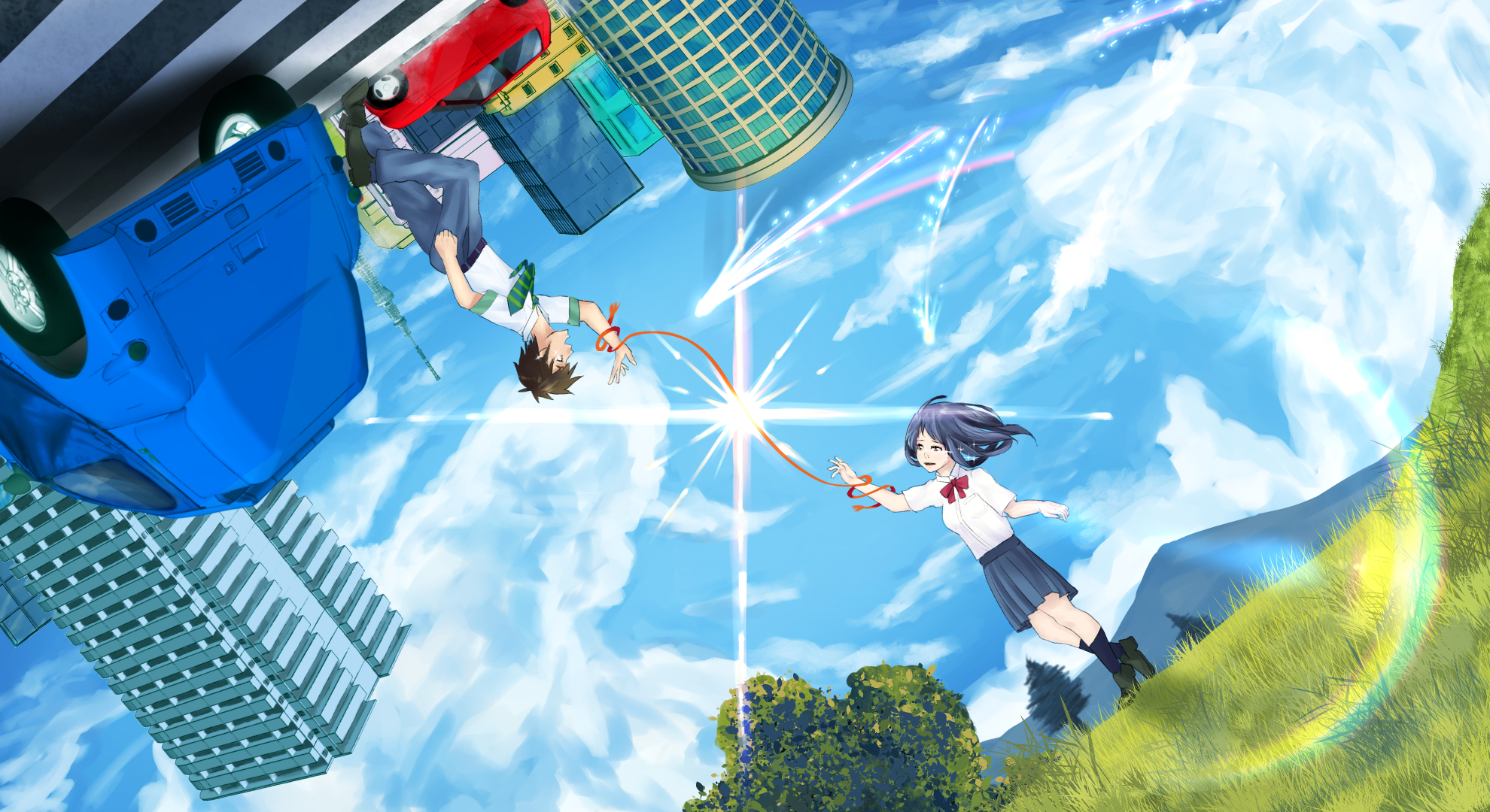 Baixar papel de parede para celular de Anime, Your Name, Kimi No Na Wa, Mitsuha Miyamizu, Taki Tachibana gratuito.