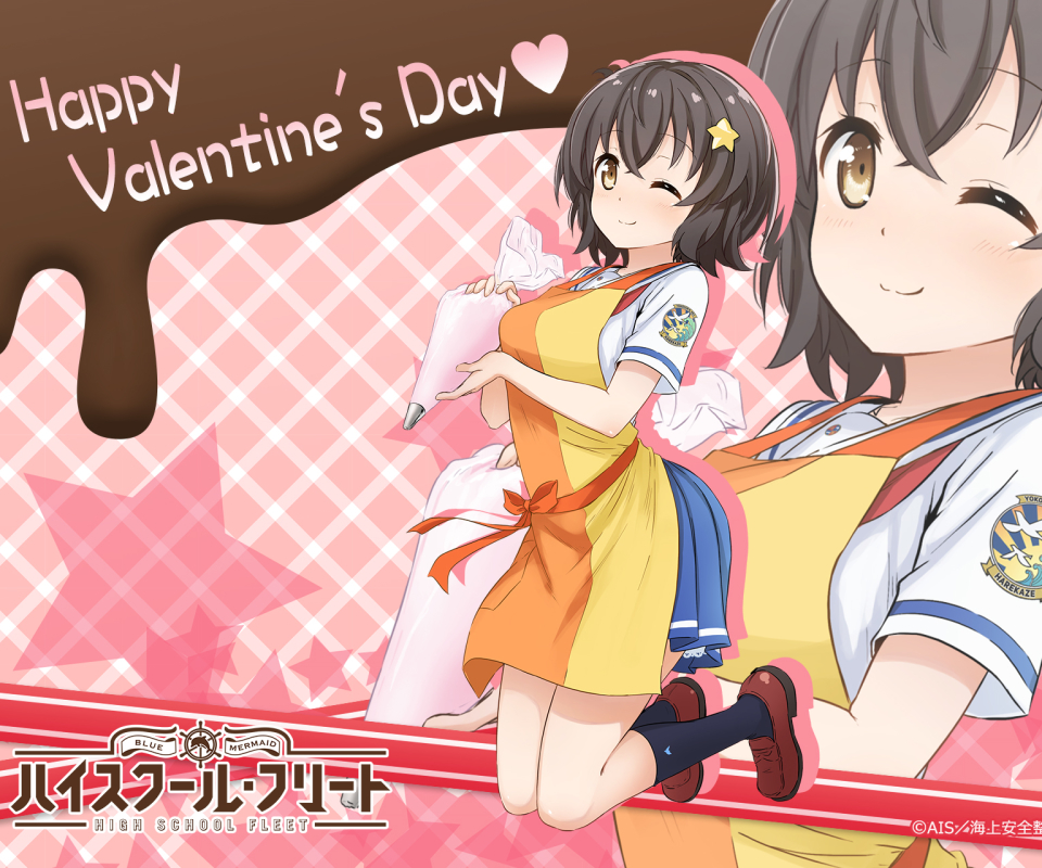 anime, high school fleet, valentine's day, mikan irako