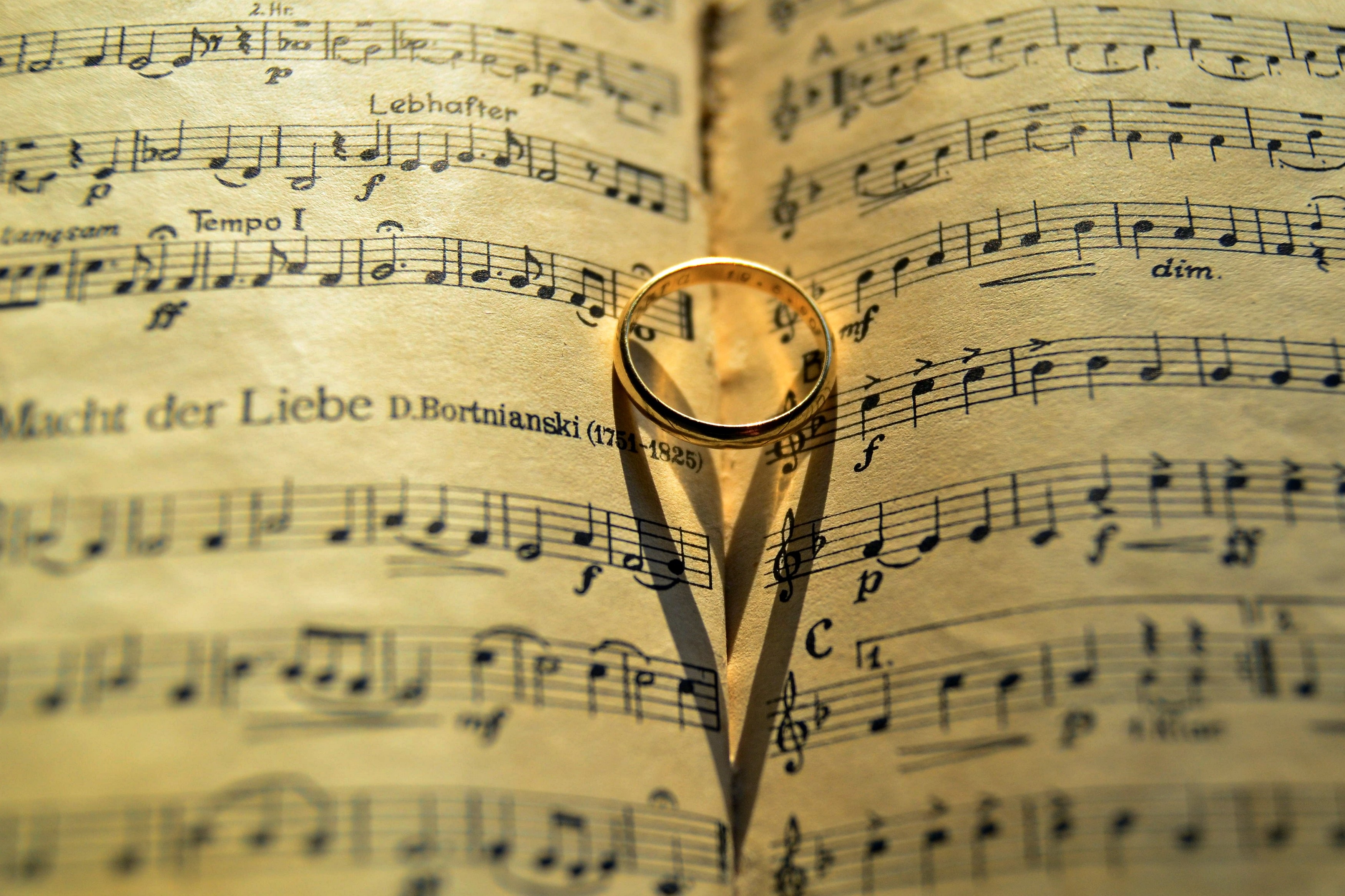 ring, music, heart, love, shadow, notes
