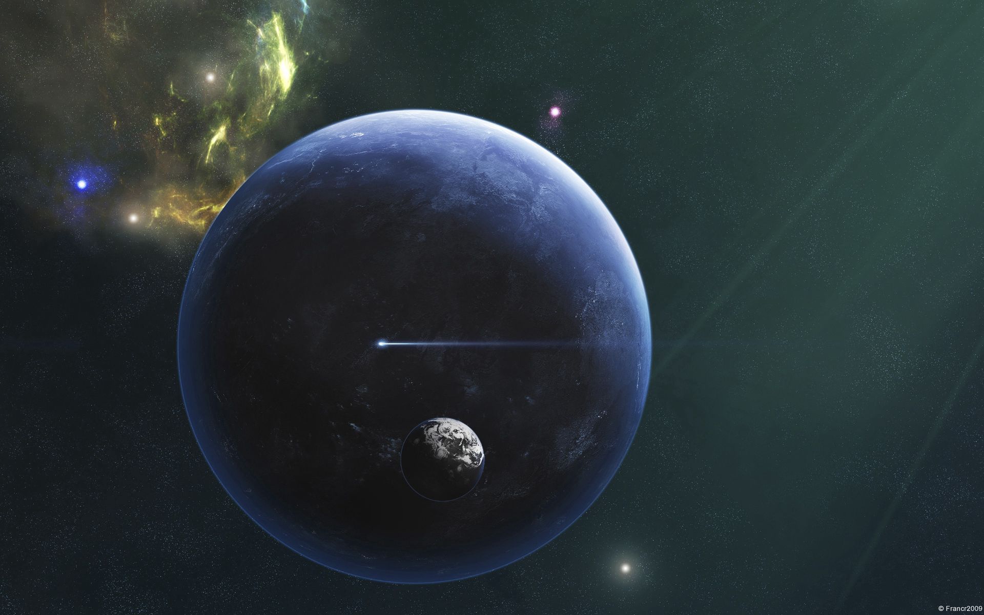 87141 скачать картинку космос, небо, планета, спутники - обои и заставки бесплатно