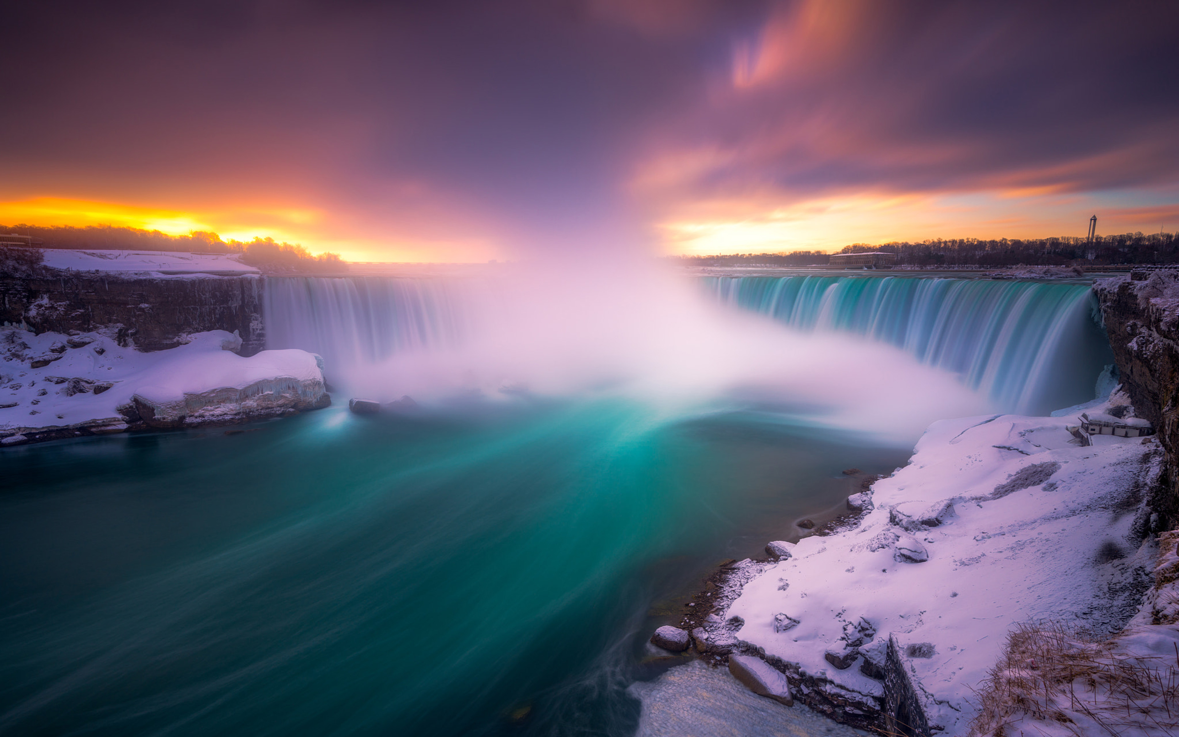 Handy-Wallpaper Winter, Wasserfälle, Niagarafälle, Erde/natur kostenlos herunterladen.