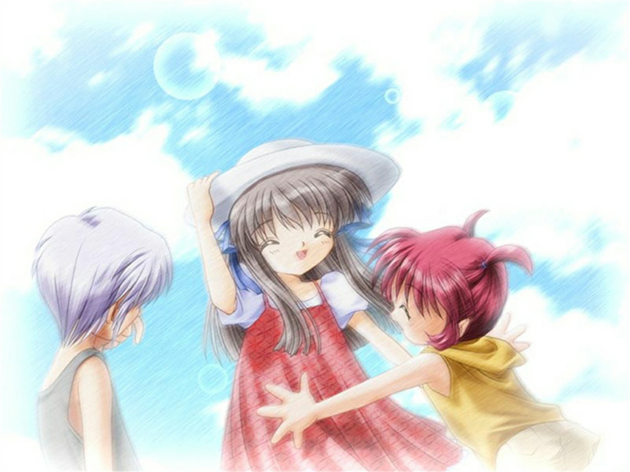 Laden Sie das Luft, Animes, Michiru (Luft), Minagi Tohno, Kano Kirishima-Bild kostenlos auf Ihren PC-Desktop herunter