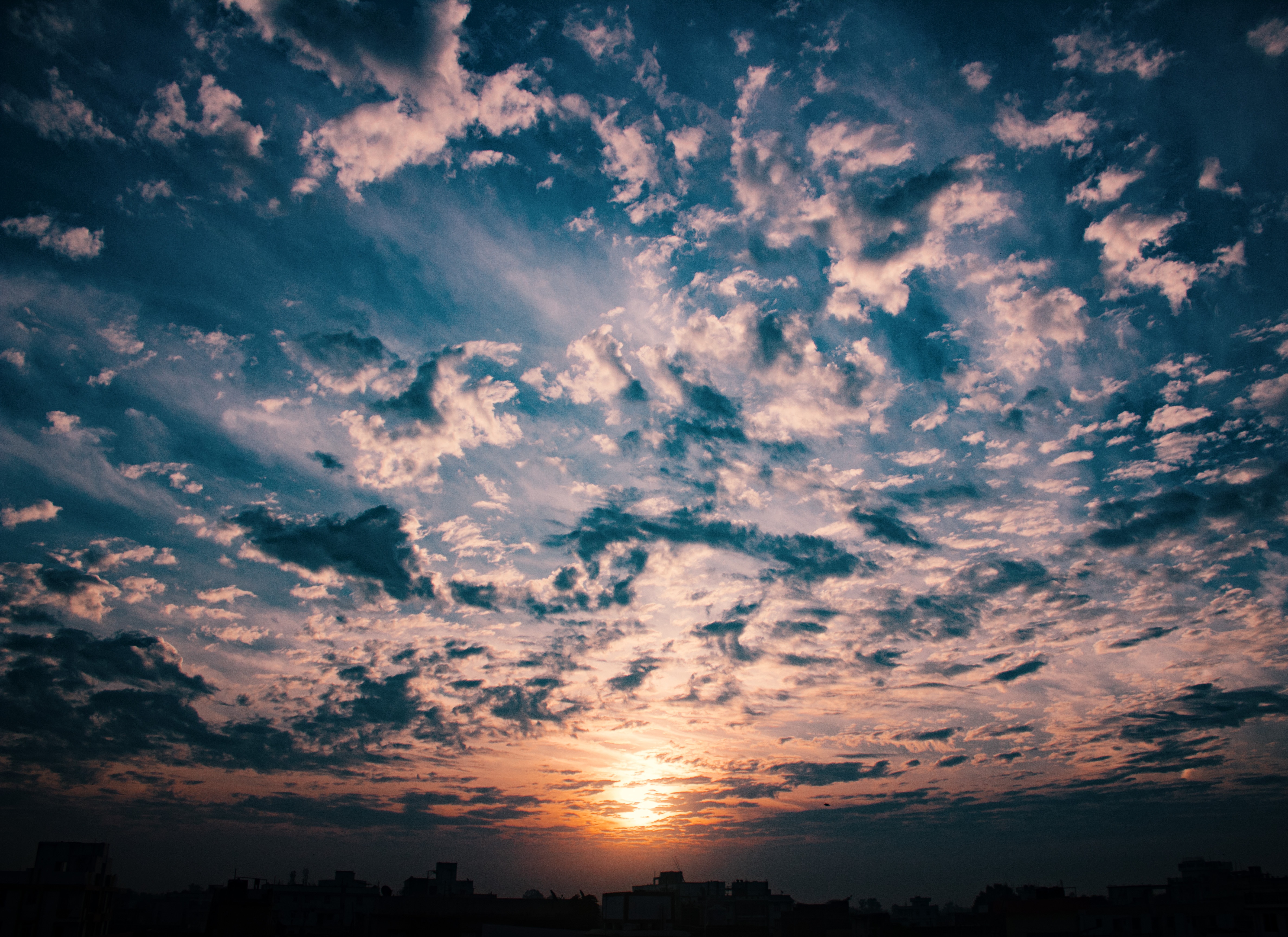 Download mobile wallpaper Sunset, Clouds, Sky, Nature for free.