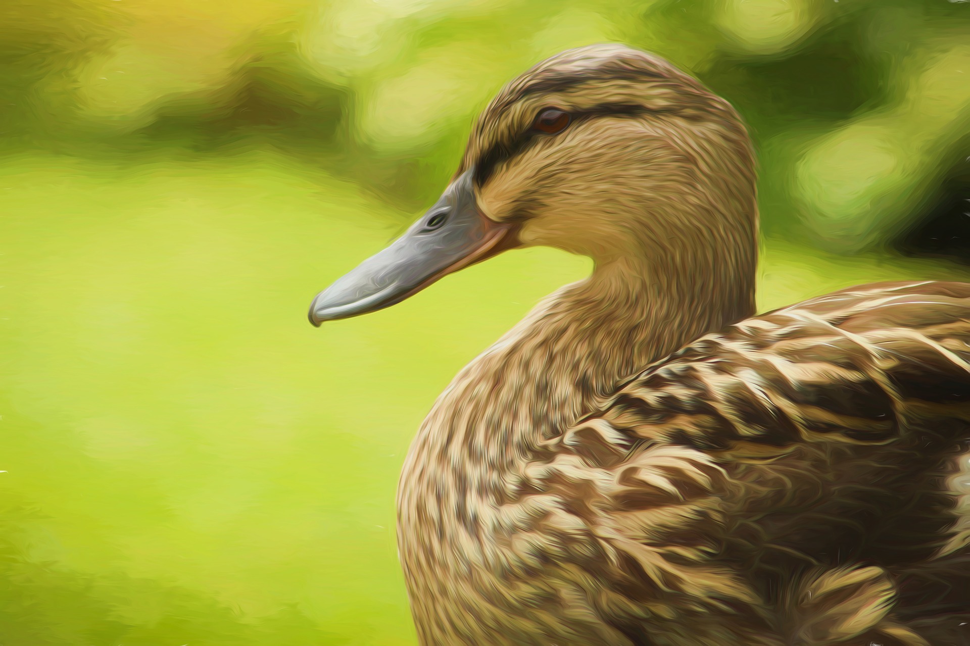 Free download wallpaper Birds, Bird, Animal, Duck, Painting, Mallard, Oil Painting on your PC desktop