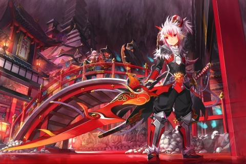 Download mobile wallpaper Bridge, Sword, Video Game, Elsword for free.