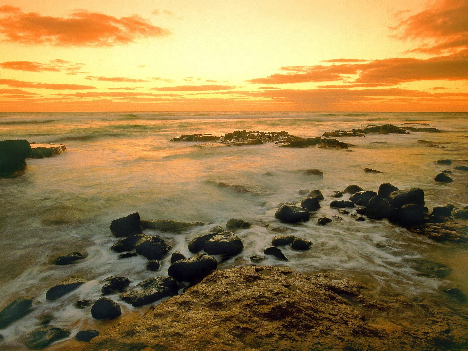 morning, nature, stones, sea, sand, hawaii