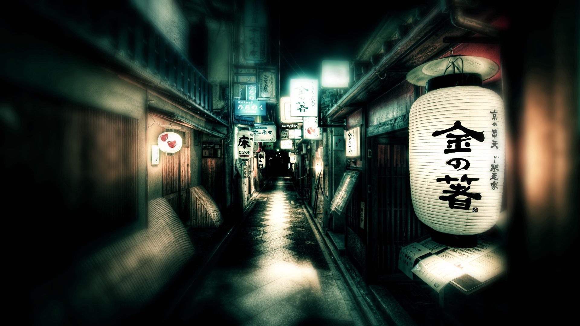 japan, cities, lights, lanterns, street HD wallpaper