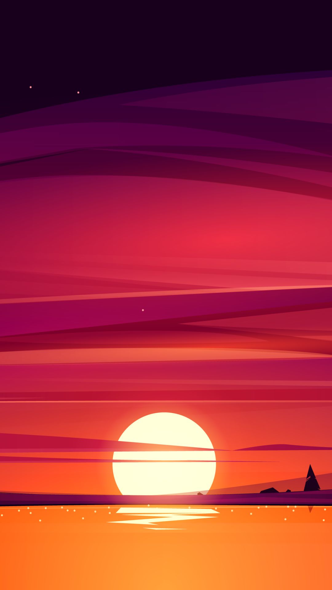 Handy-Wallpaper Nacht, Sonnenuntergang, Sonne, Künstlerisch kostenlos herunterladen.