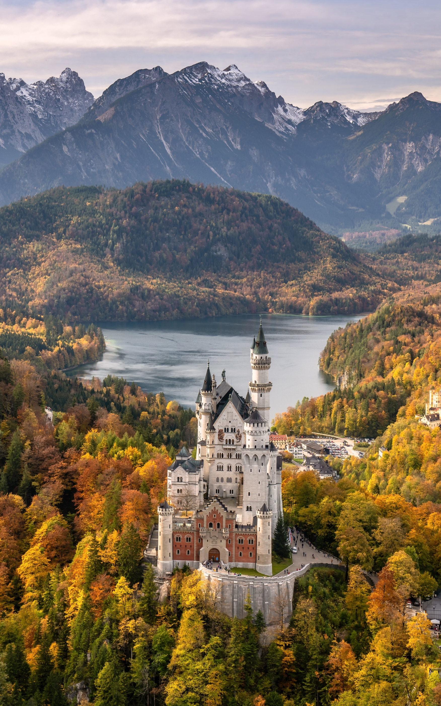Скачати мобільні шпалери Замки, Альпи, Німеччина, Баварія, Замок Нойшванштайн, Створено Людиною безкоштовно.