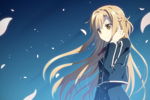 Handy-Wallpaper Blond, Blondinen, Schuluniform, Animes, Lange Haare, Asuna Yuuki, Sword Art Online, Schwertkunst Online Ii kostenlos herunterladen.