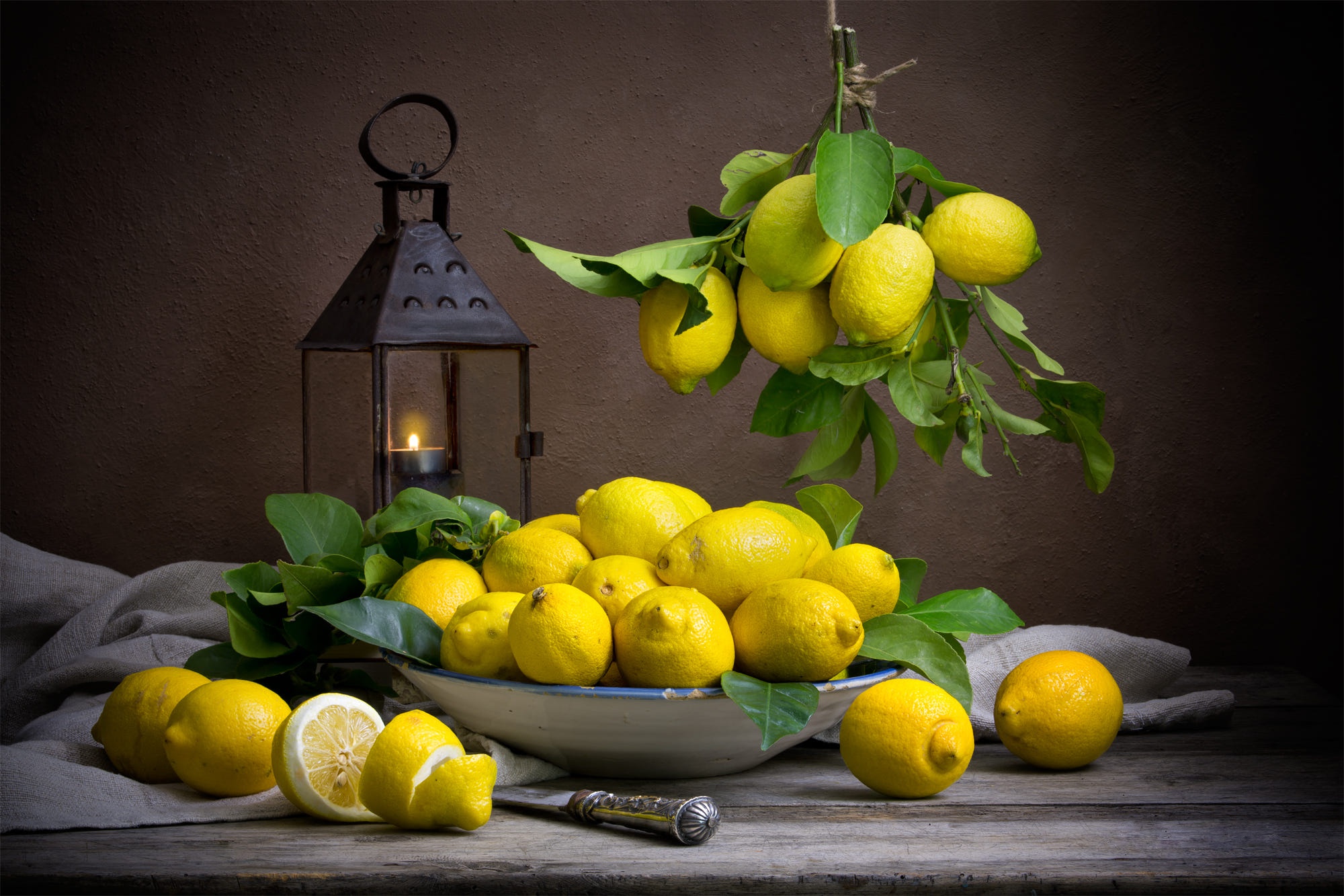 Free download wallpaper Food, Still Life, Lantern, Lemon, Fruit on your PC desktop