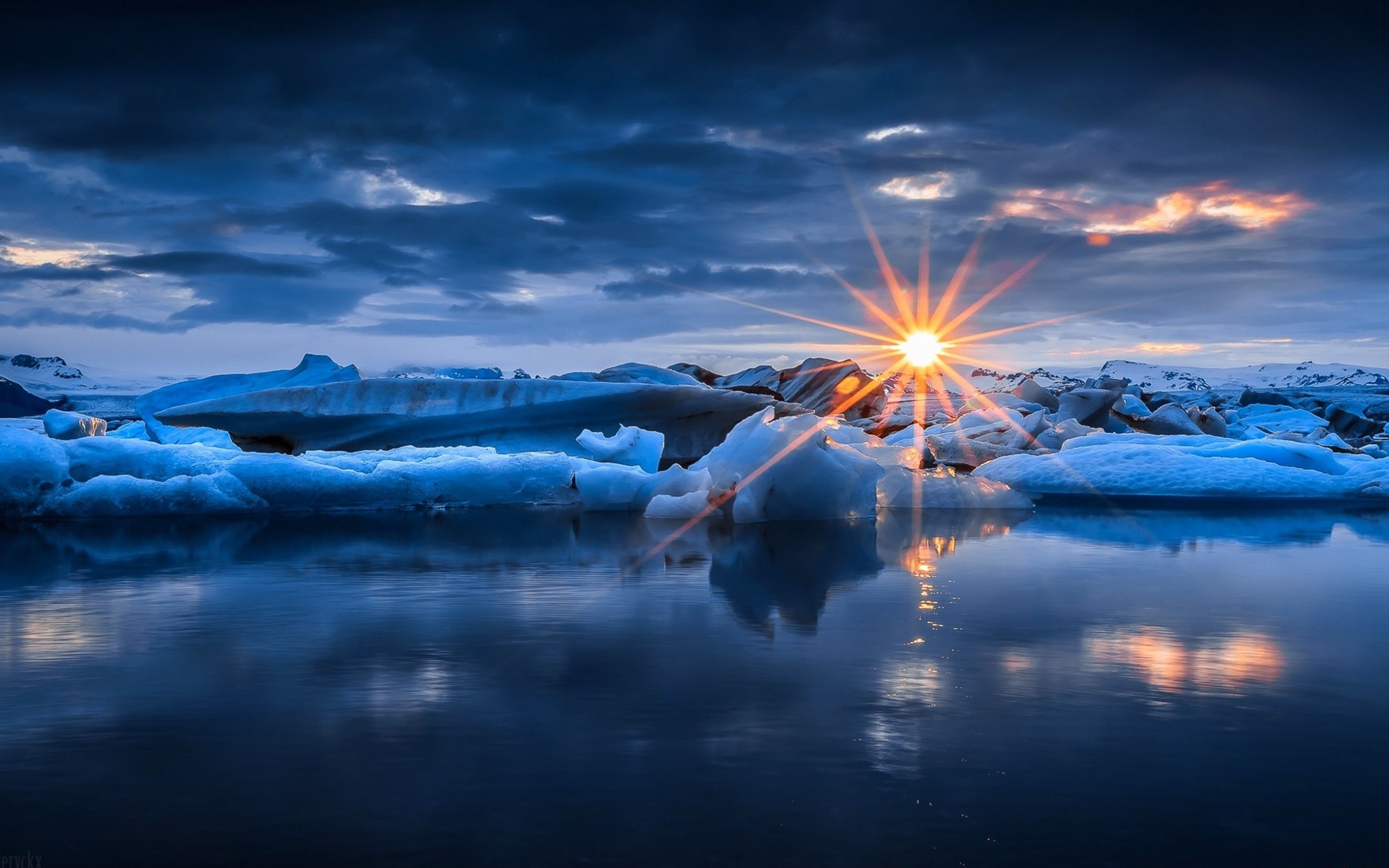 Free download wallpaper Water, Sunset, Ice, Earth on your PC desktop