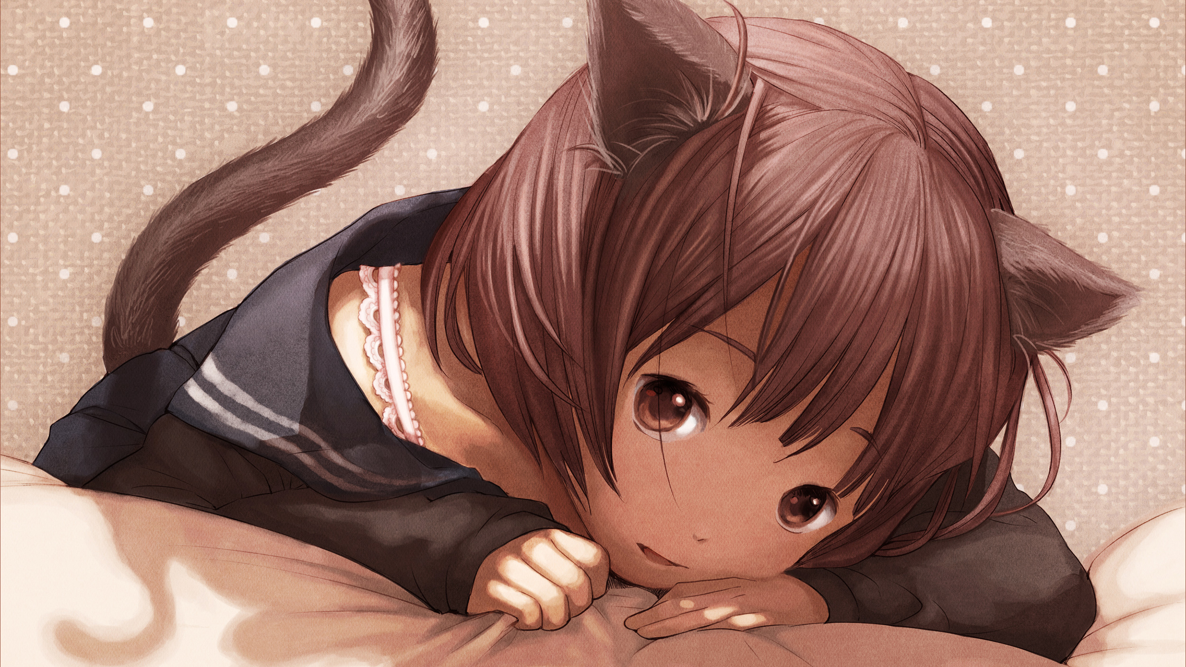 Laden Sie das Original, Animes, Katzenmädchen-Bild kostenlos auf Ihren PC-Desktop herunter