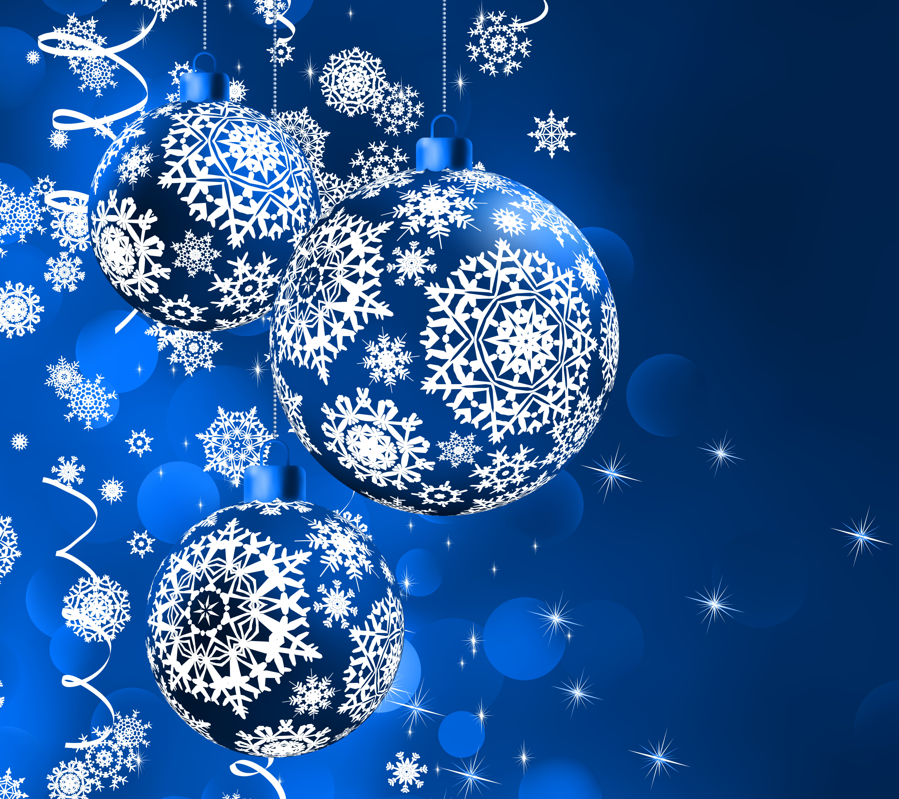 無料モバイル壁紙輝き, クリスマス, 青い, スノーフレーク, クリスマスオーナメント, ホリデーをダウンロードします。
