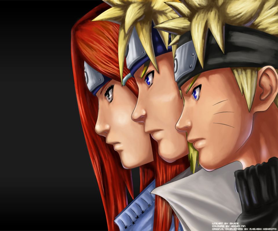 Handy-Wallpaper Naruto, Animes, Minato Namikaze, Naruto Uzumaki, Kushina Uzumaki kostenlos herunterladen.