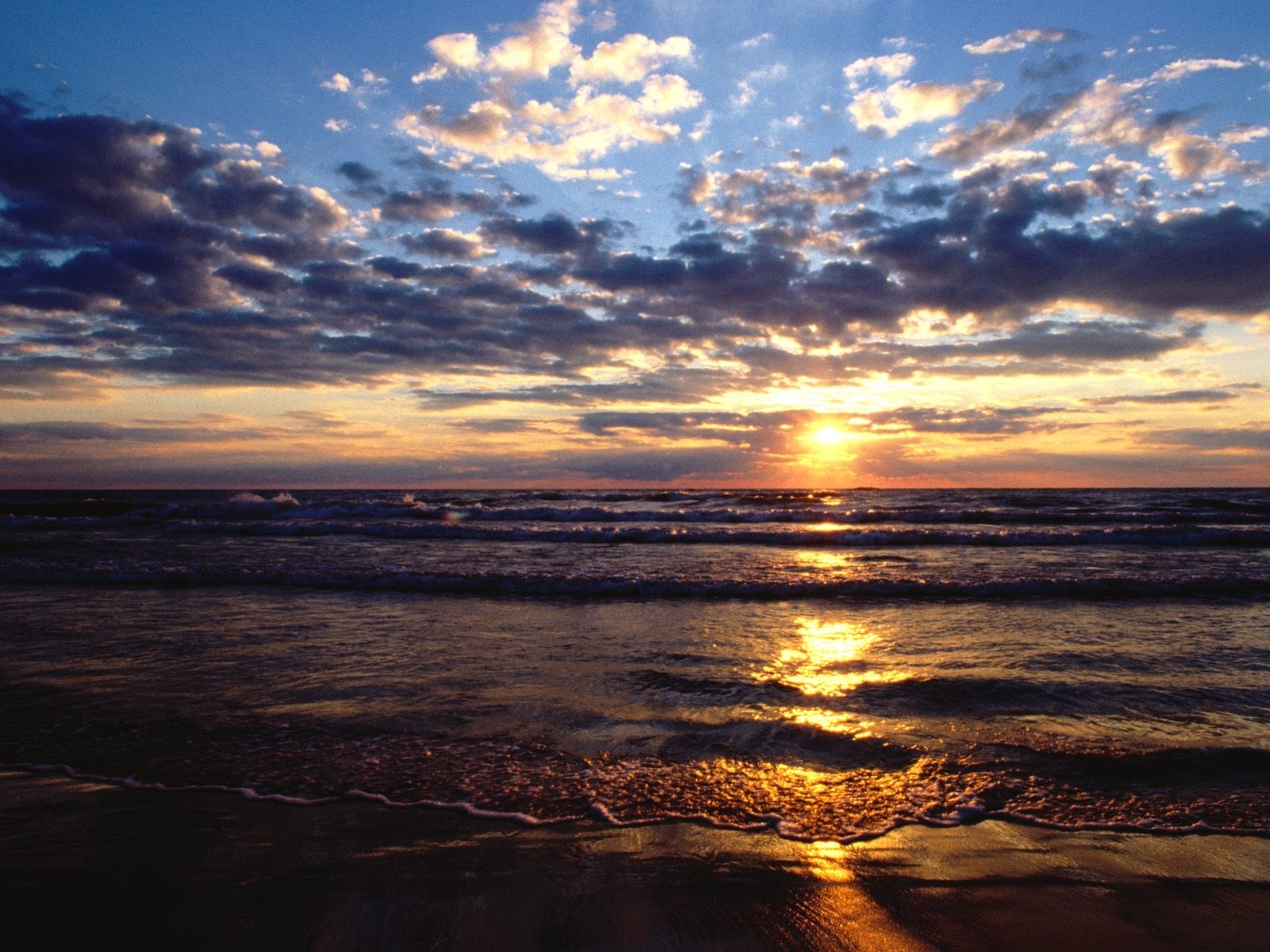 Download background sun, sky, landscape, water, sunset, sea