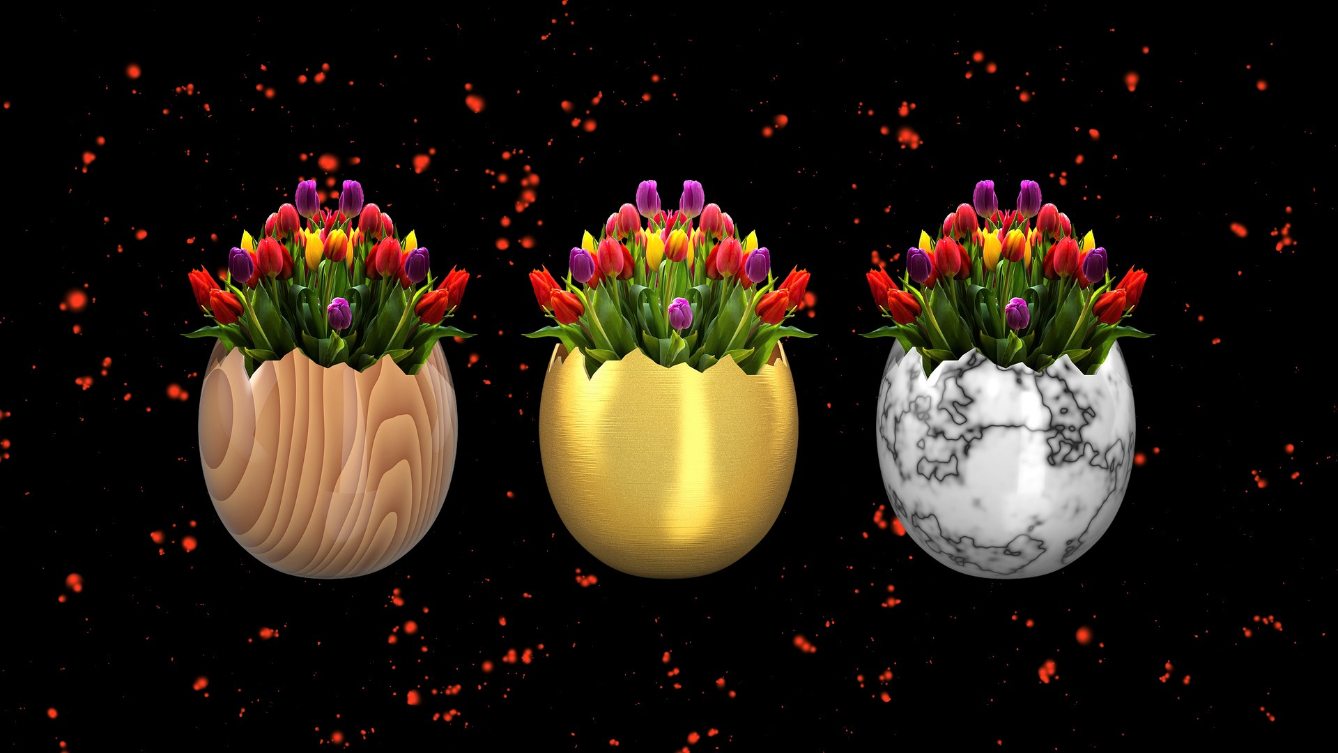 Descarga gratuita de fondo de pantalla para móvil de Pascua, Flor, Día Festivo, Vistoso, Tulipán, Huevo De Pascua.