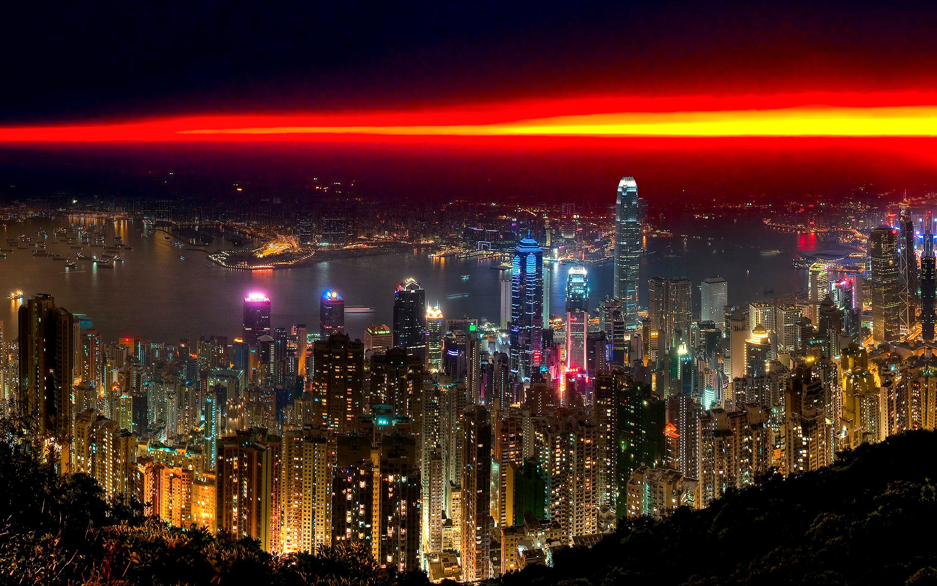 550852画像をダウンロード地平線, 写真撮影, 日没, 街, 香港-壁紙とスクリーンセーバーを無料で