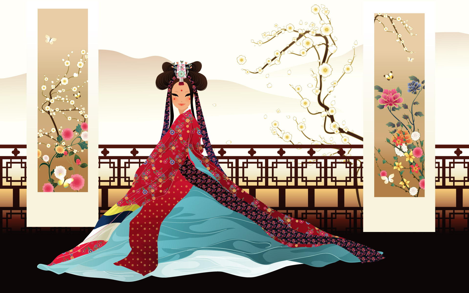 616982 descargar fondo de pantalla corea, mujeres, artístico, disfraz tradicional: protectores de pantalla e imágenes gratis