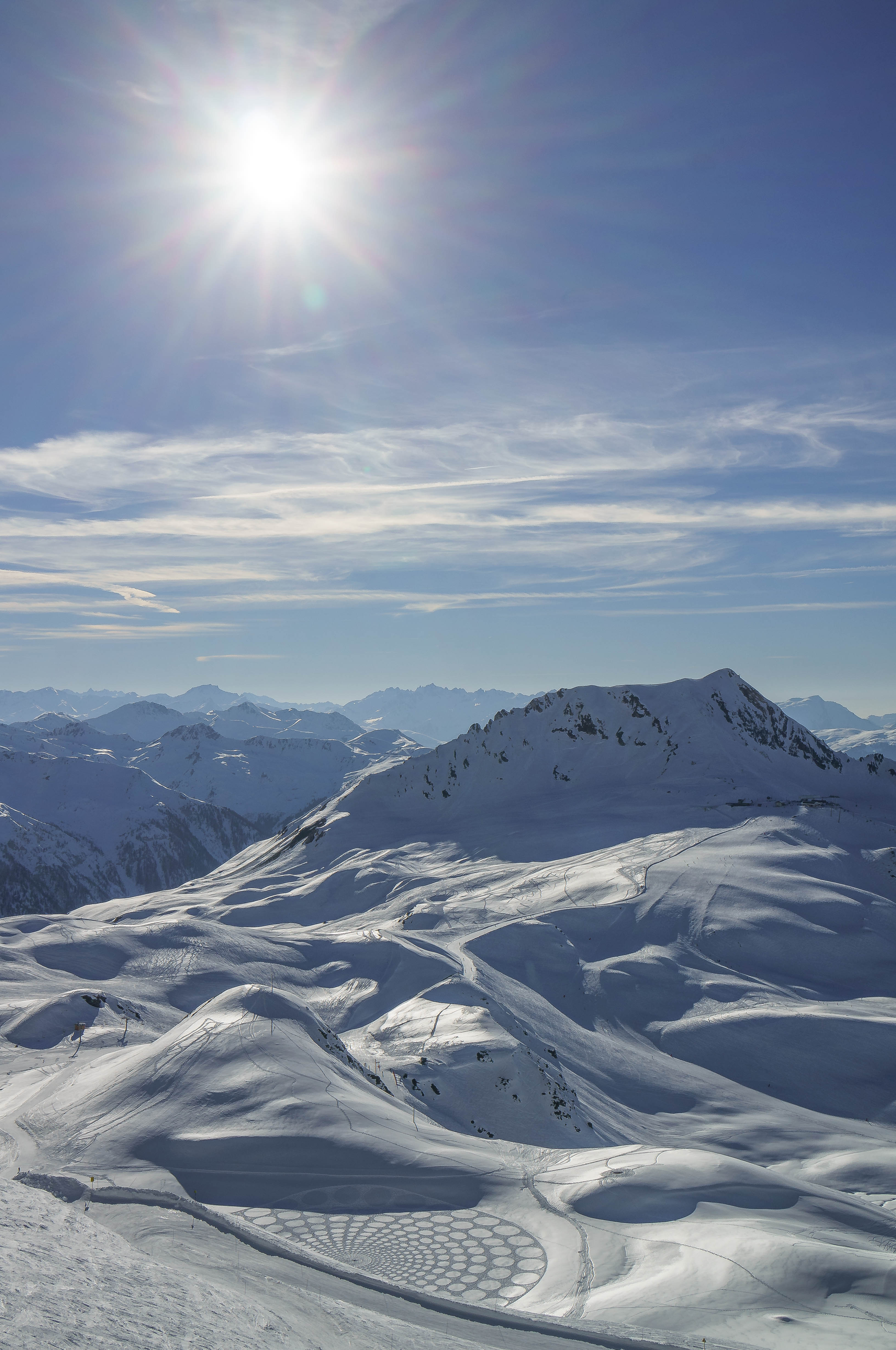 60413 télécharger le fond d'écran paysage, nature, montagnes, sun, neige, piste, ski, des pistes - économiseurs d'écran et images gratuitement