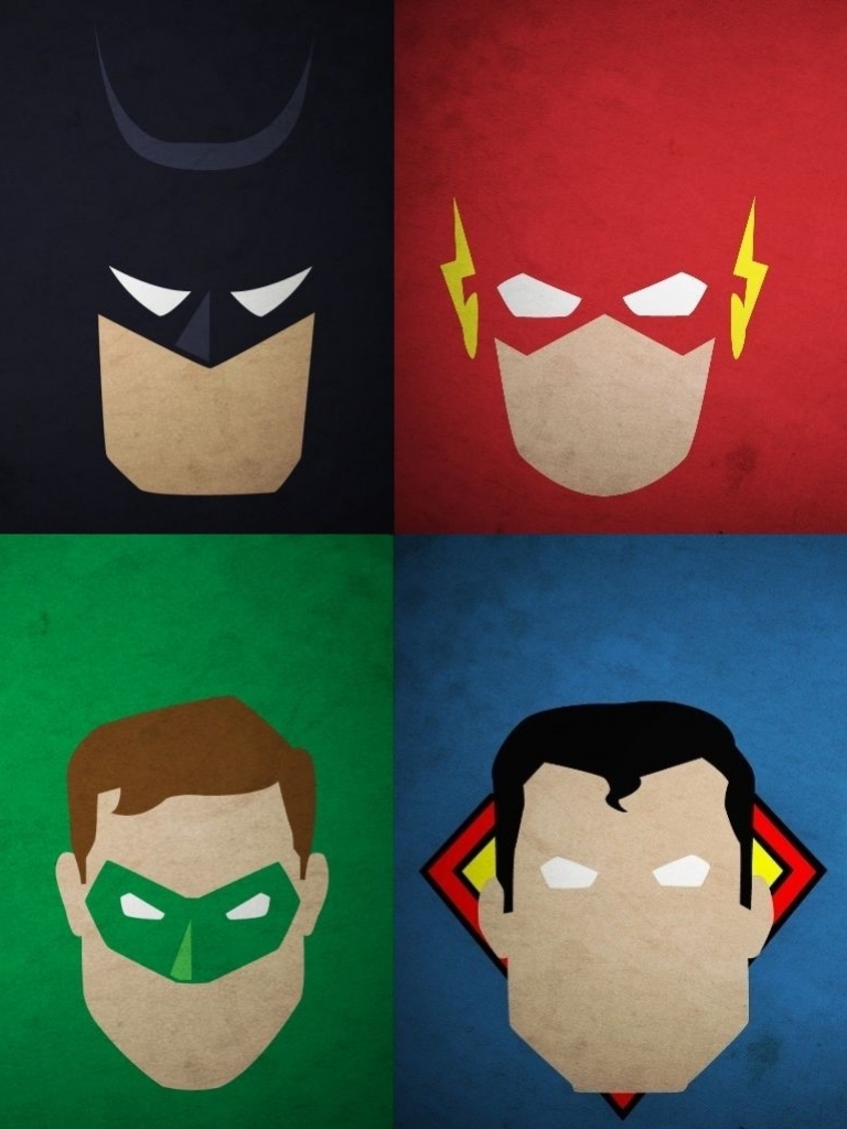 Descarga gratuita de fondo de pantalla para móvil de Superhombre, Destello, Historietas, Hombre Murciélago, Linterna Verde, Liga De La Justicia.