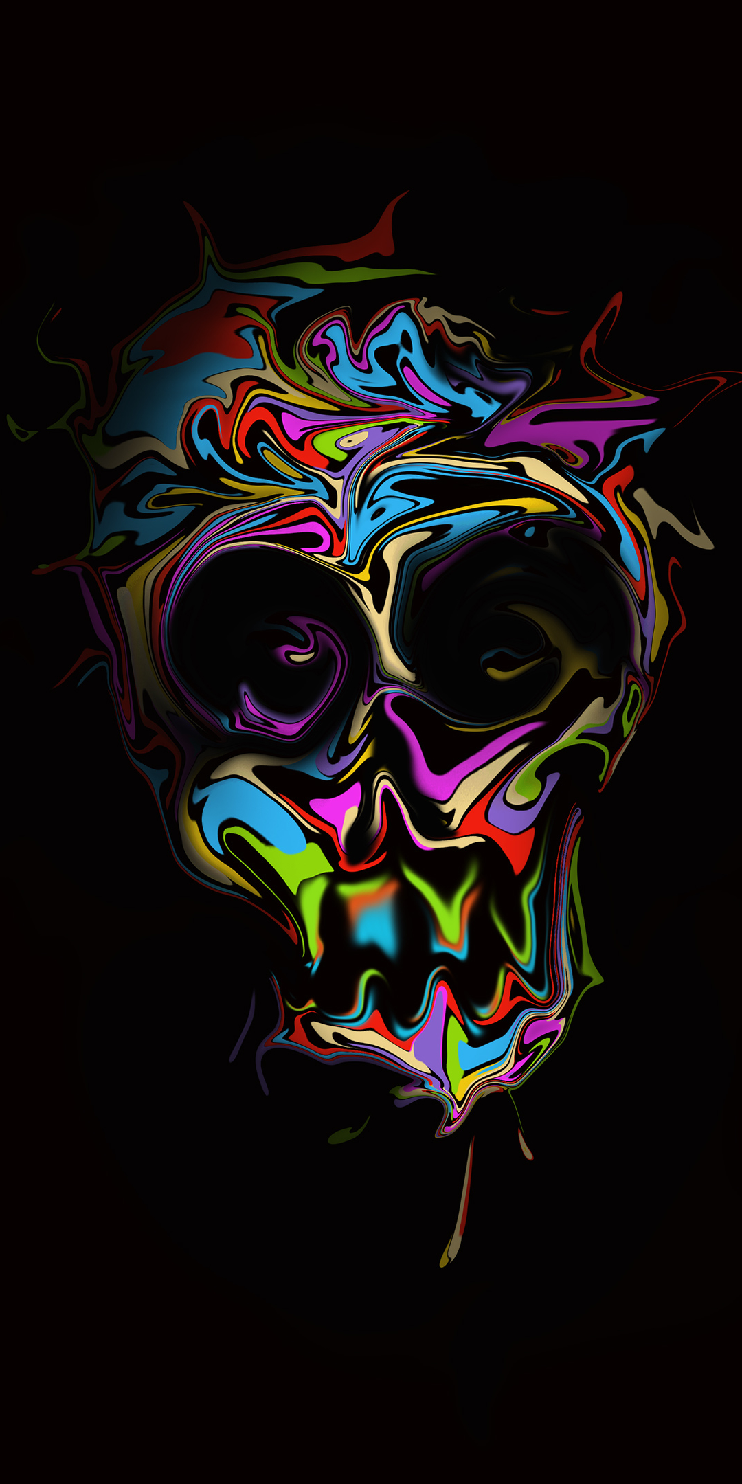 Download mobile wallpaper Dark, Colorful, Skull for free.