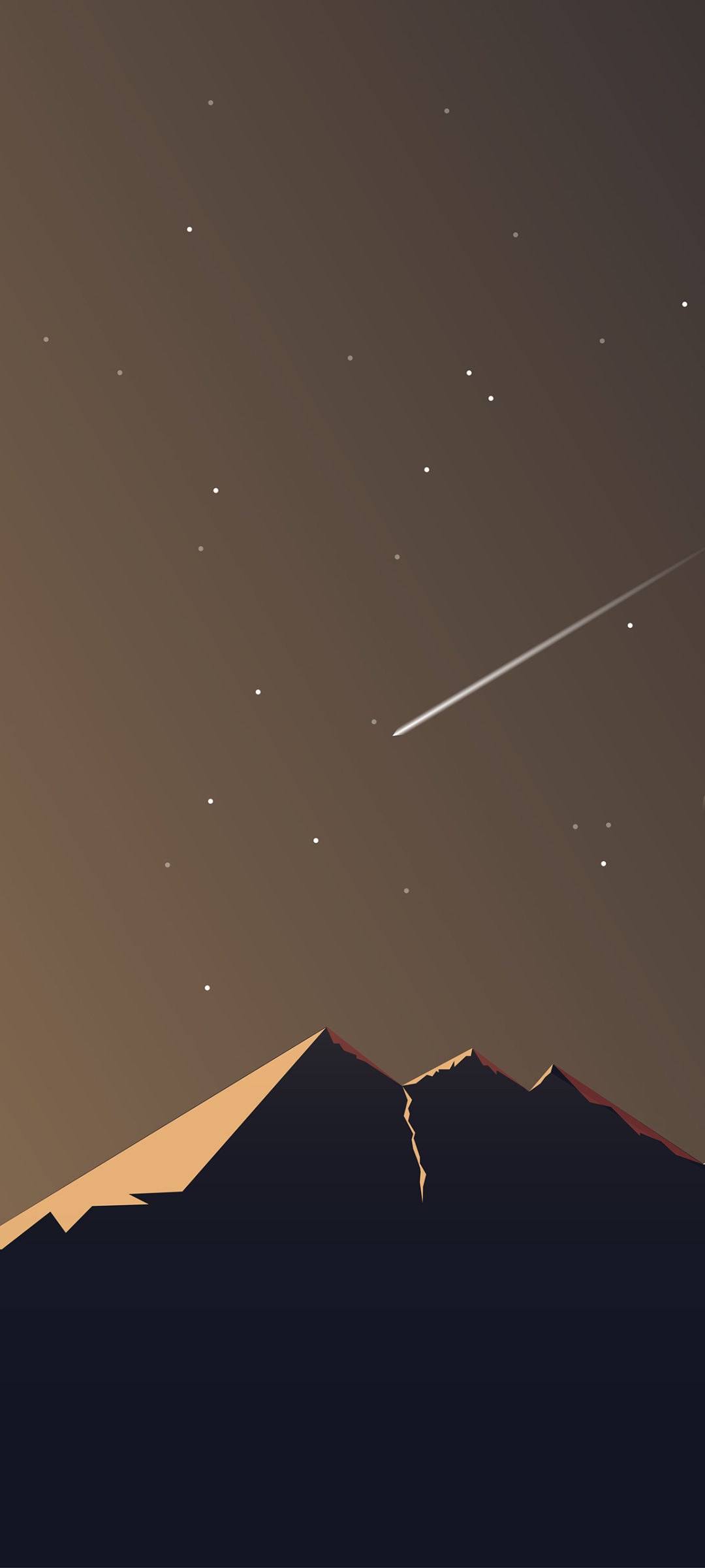 Download mobile wallpaper Nature, Night, Mountain, Artistic, Minimalist for free.